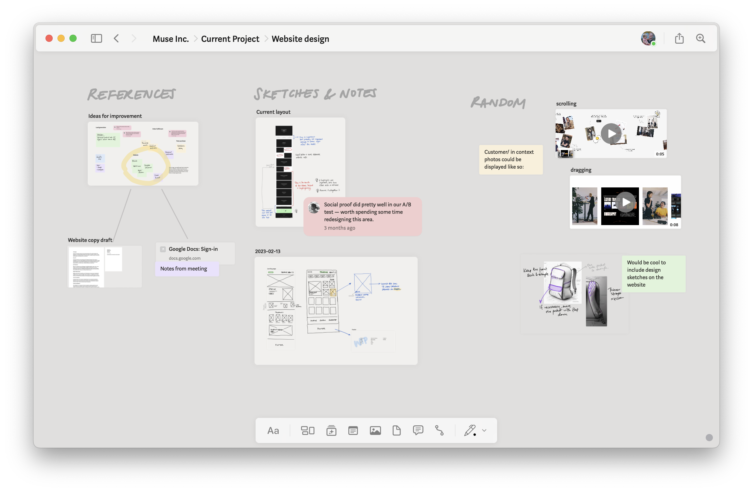 Screenshot of the new Muse 3 interface.